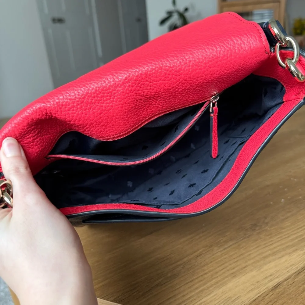 Kate Spade Kailee Medium Flap Shoulder Bag Tropical Toss Nightcap Pebble Leather